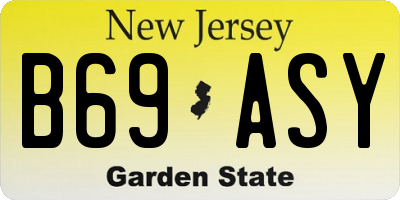 NJ license plate B69ASY