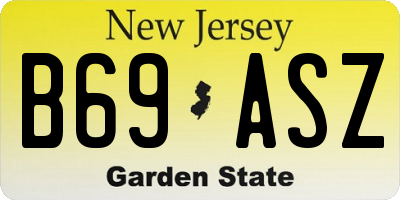 NJ license plate B69ASZ