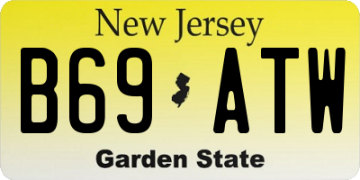 NJ license plate B69ATW