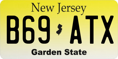 NJ license plate B69ATX