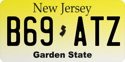 NJ license plate B69ATZ