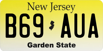 NJ license plate B69AUA