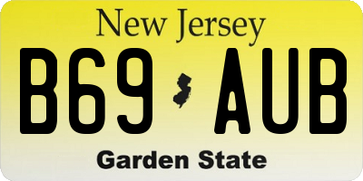 NJ license plate B69AUB