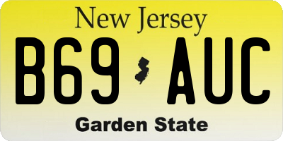 NJ license plate B69AUC