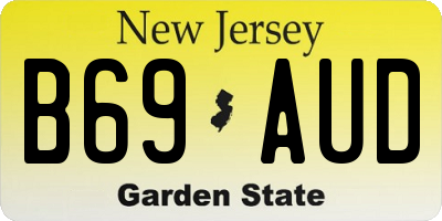 NJ license plate B69AUD
