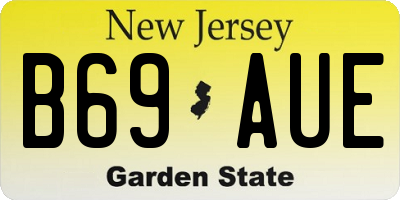 NJ license plate B69AUE