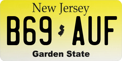NJ license plate B69AUF
