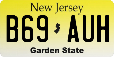 NJ license plate B69AUH