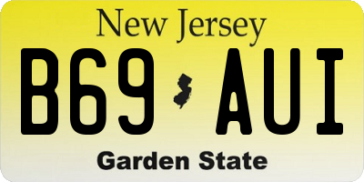 NJ license plate B69AUI