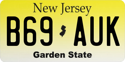 NJ license plate B69AUK