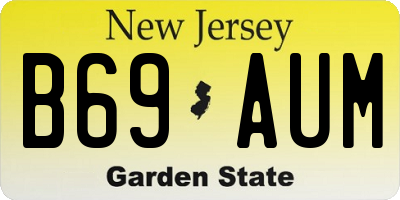 NJ license plate B69AUM