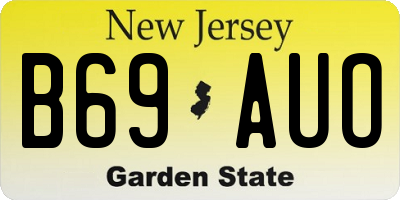 NJ license plate B69AUO