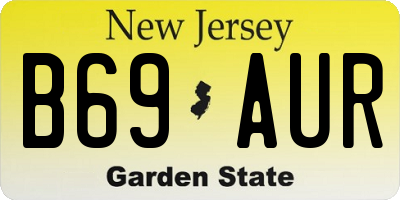 NJ license plate B69AUR