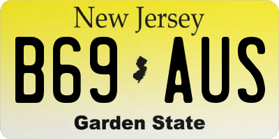 NJ license plate B69AUS