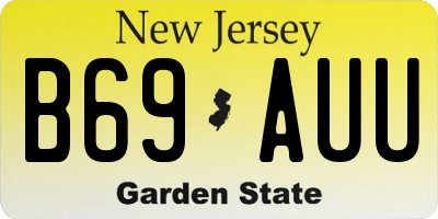 NJ license plate B69AUU