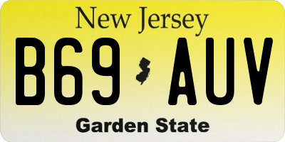 NJ license plate B69AUV