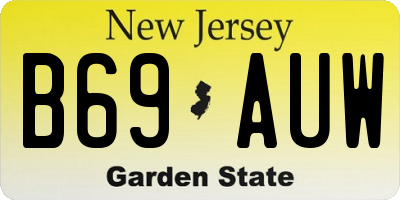 NJ license plate B69AUW