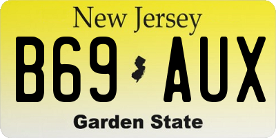 NJ license plate B69AUX