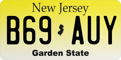 NJ license plate B69AUY