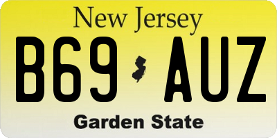 NJ license plate B69AUZ