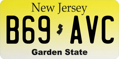 NJ license plate B69AVC