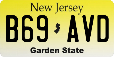 NJ license plate B69AVD