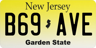 NJ license plate B69AVE