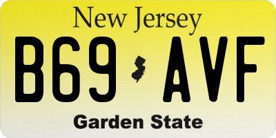 NJ license plate B69AVF