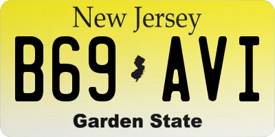NJ license plate B69AVI