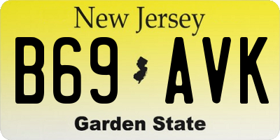 NJ license plate B69AVK