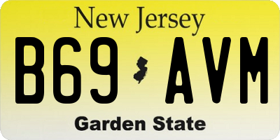 NJ license plate B69AVM
