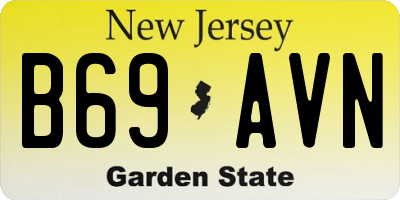 NJ license plate B69AVN