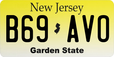 NJ license plate B69AVO
