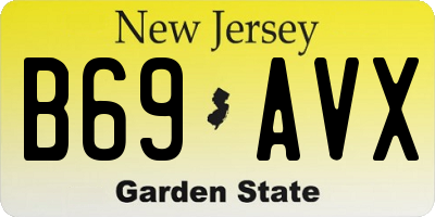 NJ license plate B69AVX