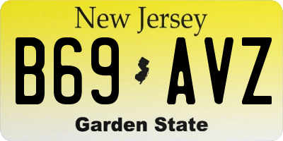 NJ license plate B69AVZ