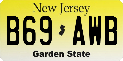 NJ license plate B69AWB
