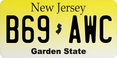 NJ license plate B69AWC