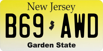 NJ license plate B69AWD
