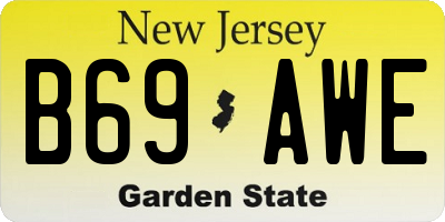 NJ license plate B69AWE