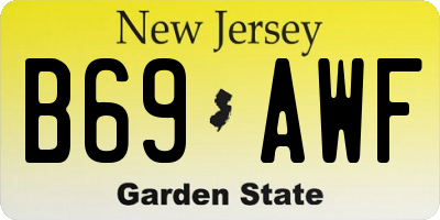 NJ license plate B69AWF