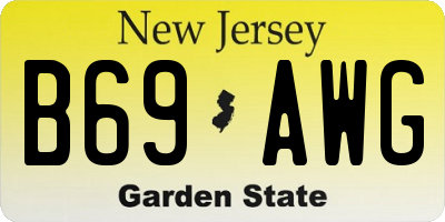 NJ license plate B69AWG