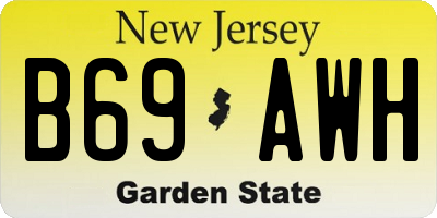 NJ license plate B69AWH
