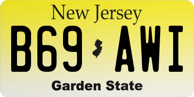 NJ license plate B69AWI