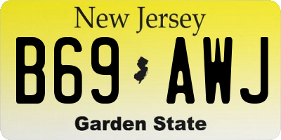 NJ license plate B69AWJ