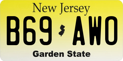NJ license plate B69AWO