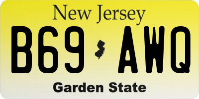 NJ license plate B69AWQ