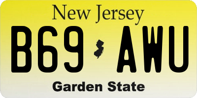 NJ license plate B69AWU
