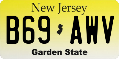 NJ license plate B69AWV