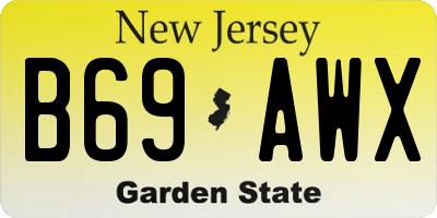 NJ license plate B69AWX