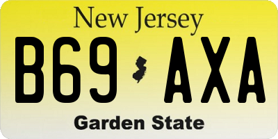 NJ license plate B69AXA